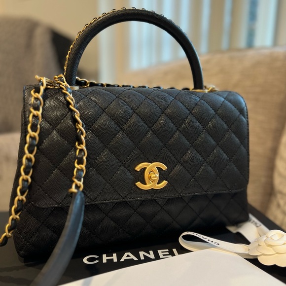 Chanel Caviar Coco Top Handle Bag NEWš„LIMITED EDITION š„23P Latest collection - Picture 2 of 16